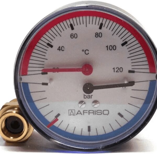 Термоманометр ТМ80, 1/2" Afriso AX /0-6 бар / 20-120 С°