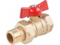 Кран шаровой c американкой, бабочка 1/2" Цветлит