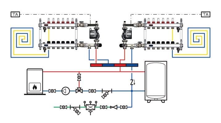 Hасосно-смесительный узел Barberi с насосом Grundfos UPSO 25-65 27B040N0M 2.