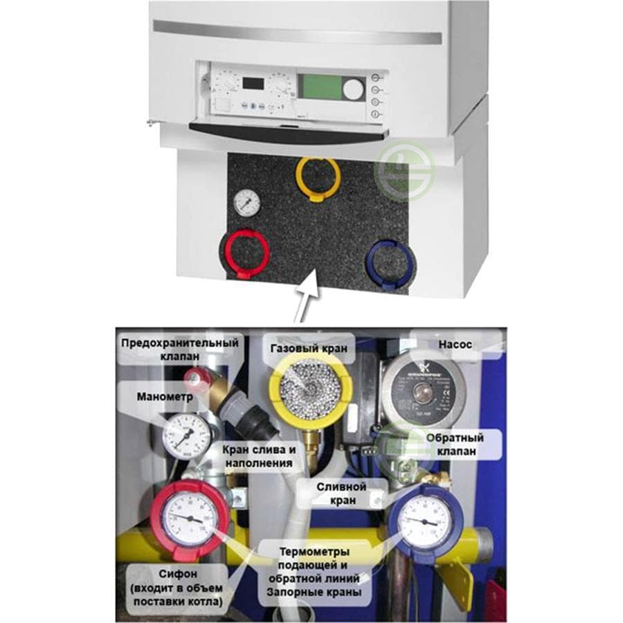 Насосная группа Bosch для подключения к котлу в комплекте WBS 70-100 kW V2 1.