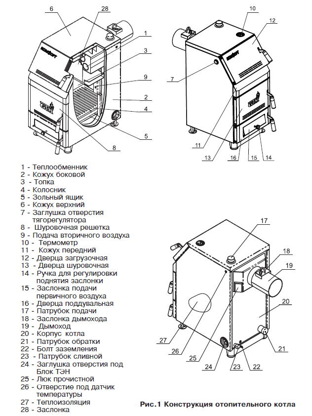 Твердотопливный пеллетный котел GTM Комфорт 30 (UNI 25) 4.