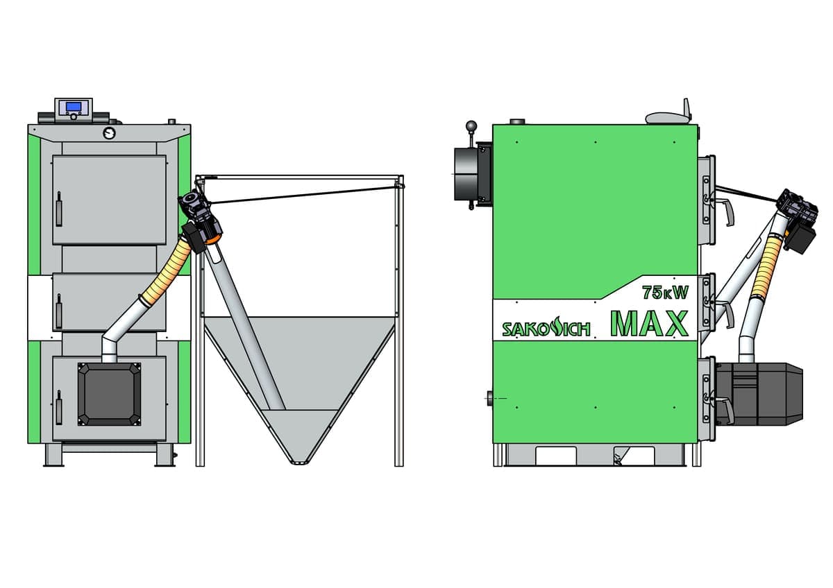 Твердотопливный пеллетный котёл SAKOVICH PELLET MAX - 50 6.